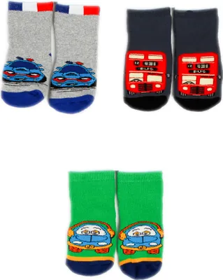 Produktbild von Babysocken ABS Kindersocken Antirutschsocken Socken mit Silikonsohle Cars 3-er Set Gr. S = Gr. 19/20