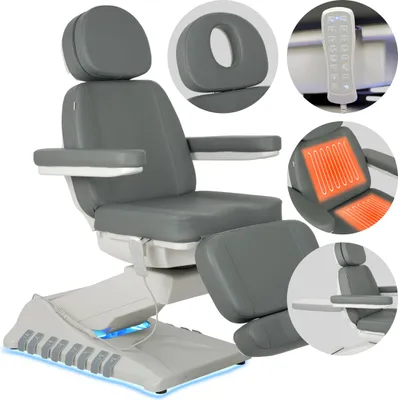 Produktbild von Habys Luxoria PRO 5 Kosmetikliege Massageliege Kosmetiksessel Kosmetikstuhl | Höhenverstellbar Elektrisch | 185 x 57 cm | Grau