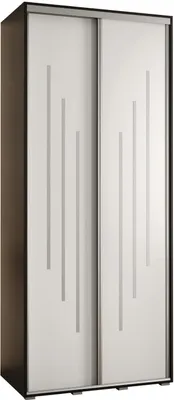 Produktbild von MEBLE KRYSPOL Davos 8 Schrank, zwei Türen - 235,2x100x60 cm - Schwarz Weiß Silber