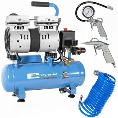 Produktbild von Güde Kompressor Airpower 105/8/6 SILENT 550W mit 6l < 59 dB + 3 Tlg. Set