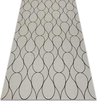 Produktbild von Teppich FLAT SISAL 49379960 Tropfen creme / schwarz beige 120x170 cm