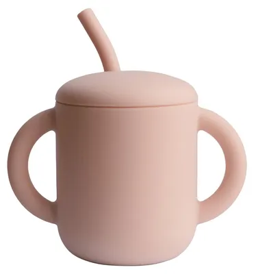 Produktbild von Mushie Trinklernbecher mit Strohhalm – Blush