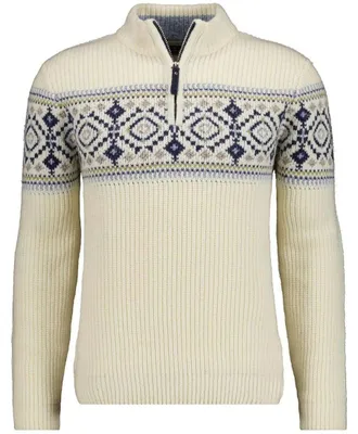 Ragman Strickpullover mit Troyer-Kragen Jacquard 4612160 in weiß