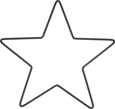 A black wire star outline on a white background.