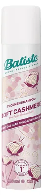 Zdjęcie produktu dla Batiste Suchy szampon Soft Cashmere, spray do pielęgnacji włosów zapewniający świeżość i pielęgnację między myciami, pudrowy zapach róży, 200 ml