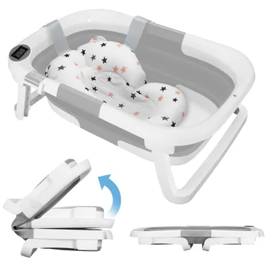 Immagine prodotto di Vaschetta da bagno pieghevole grande per bambini, con tappetino antiscivolo e termometro