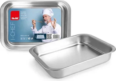 Immagine prodotto di Teglia da forno Ibili-iChef, acciaio inox 18/10, 39,5x28x5,7 cm, argento