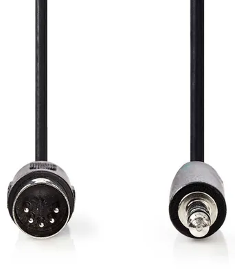 Zdjęcie produktu dla Nedis CAGL20100BK20, DIN (5-pin), Męska, 3.5mm, Męska, 2 m, Czarny