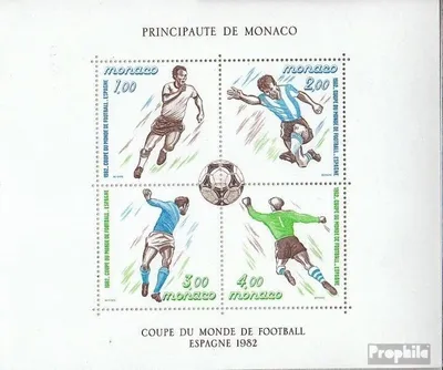 Produktbild von Briefmarken Monaco 1982 Mi Block20 (kompl.Ausg.) postfrisch Fußball-WM 82, Spanien