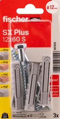 Produktbild von fischer Spreizdübel SX Plus 12 x 60 S K, 3 Stück