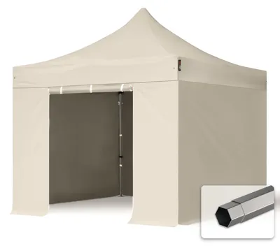 Obrázek produktu pro Nůžkový stan 3x3 m, ocel, vč. 4 bočnic bílá