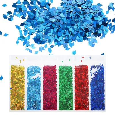 Glitter-Set, 6 Farben, 2-4 mm, 7 g, für Nagelkunst & Basteln