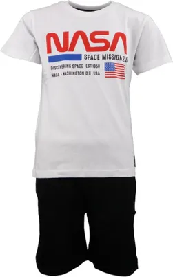 Produktbild von NASA Kinder Jungen Schlafanzug Pyjama – Weiß / 134/140