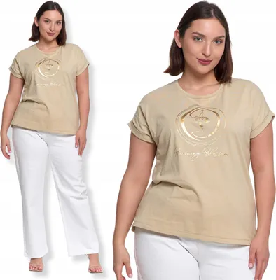 Produktbild von MORAJ Damen Bluse Modisches T-Shirt Eleganter Golddruck Für Den Sommer S