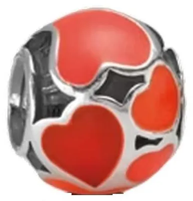 Produktbild von Pandora Charm Rote Herzen Emaille Sterling-Silber 790543EN17