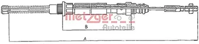 Produktbild von METZGER Handbremsseil Seilzug Feststellbremse passend für PEUGEOT 405 I (15B) Hinten Links 11.606