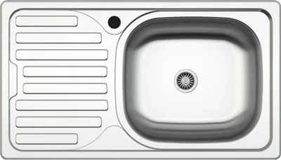 Immagine prodotto di Lavello incasso cucina acciaio 76x43.5 una vasca e gocciolatoio sinistro SA07SX Samet