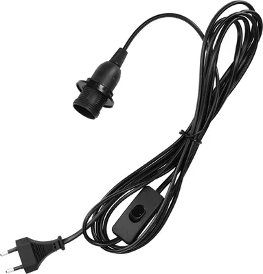 Produktbild von kwmobile E14 Lampenfassung mit Schalter - E14 Fassung Schwarz mit 3,5m Netzkabel Schraubring - E 14 Lampenaufhängung für Deckenlampe Pendelleuchte
