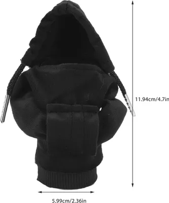 Produktbild von 4,7 Zoll Schalthebelabdeckung Universalknopf Lustiger Pullover Hoodie Auto Schaltknüppelschutz Dekoration Schwarz
