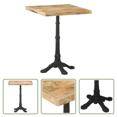 Obrázek produktu pro The Living Store Bistro stůl 60x60x77 cm Hrubé mangové dřevo