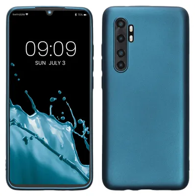 Produktbild von kwmobile Handyhülle für Xiaomi Mi Note 10 Lite Hülle - Silikon Case metallisch schimmernd - Schutzhülle Cover - Metallic Karibikblau