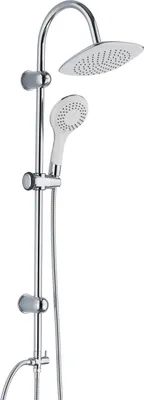 Obrázek produktu pro SCHÜTTE sprchový set TENERIFFA, dešťová sprcha bez baterie, sprchový systém s horní sprchou a ruční sprchou s 5 funkcemi, chrom/bílá