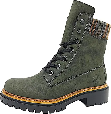 Immagine prodotto di Scarpe da donna Rieker, stivaletti, scarpe stringate, stivali, colore verde, casual