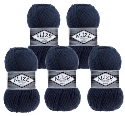 Strickgarn Strickwolle ALIZE SUPERLANA MAXI 58 marineblau