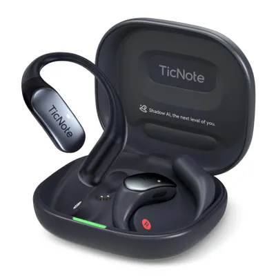 Produktbild von TicNote Pods Wearable KI-Sprachrekorder, 4G integriert kein Smartphone nötig – Sprachaktiviertes Aufnahmegerät, Transkription & Meeting-Notizen, 5H