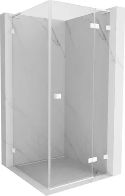Produktbild von Mexen Lunar L Duschkabine rechts öffnend 80 x 80 cm, transparent, weiß - 834L-080-080-20-00-P
