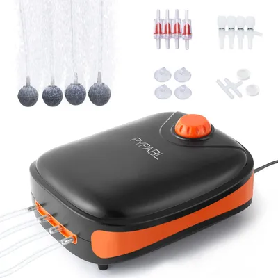 Aquarium-Luftpumpe, 4 Ausgänge, leise, bis 1100 l
