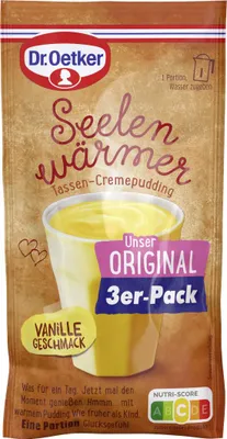 Productafbeelding van Dr. Oetker Seelenwärmer Pudding, vanillesmaak, 3 x 58g, verpakking van 174g