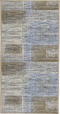 Produktbild von Teppich Läufer Flur - 80x150 cm - Beige - Rutschfest - Läufer für die Küche - Used-Look Muster