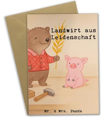 Produktbild von Mr. & Mrs. Panda abiturkarte Landwirt Leidenschaft Design - Weiß - Geschenk, einladungskarten, weihnachtskarten, Witzig, Lustig, osterkarten, osterkarte, Bauernhof