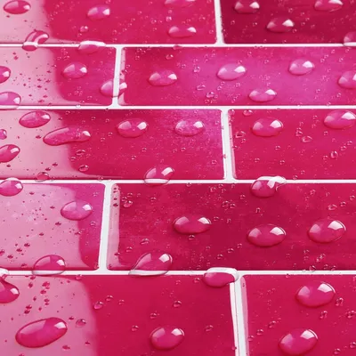 Produktbild von Selbstklebende Fliesen - 3D Metro Effekt - fuchsia rosa - Set von 16