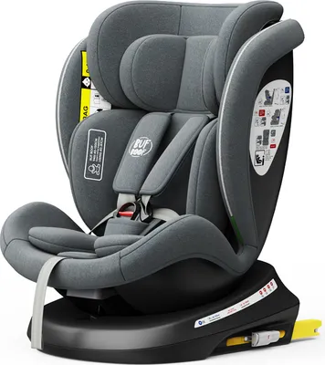 Produktbild von TWT I-SIZE Grau Kindersitz mit 360 Grad drehbarem Isofix-System-BUF BOOF 0, 36 kg