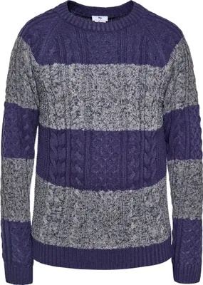 Produktbild von MOZZAAR Herren Strickpullover - blau, Größe L