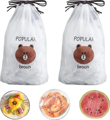 Produktbild von Wiederverwendbare Frischhaltebeutel mit Gummizug, 200 Stück, für Gemüse und Obst