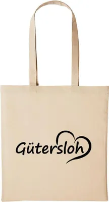 Produktbild von Huuraa Baumwollbeutel Gütersloh Geschenk Einkaufstasche Natural 10 Liter Baumwolle Gütersloh Accessoire