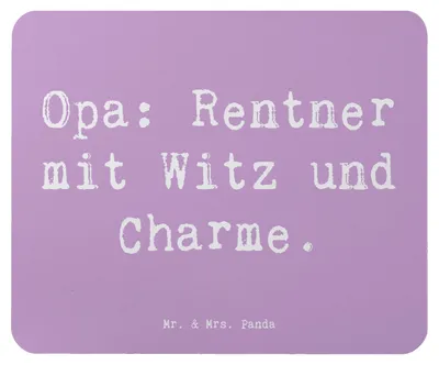 Produktbild von Mr. & Mrs. Panda Mousepad Spruch Opa Rentner - Lavendeltraum - Geschenk, Geburtstage, mauspad pc, Humor, unvergesslich., mausteppich, Familie, Verwandte, Liebe, Mouse Pad