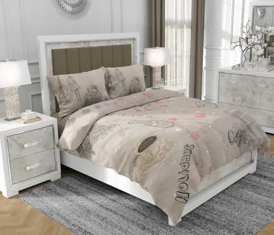 Obrázok produktu pre Obliečky 140x200 cm + 2x70x80 cm, 3-dielna súprava, 100% bavlna (bavlnený satén), zips, viacfarebná - SOVIO | So.0171