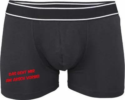Produktbild von Boxershorts - Mann - Boxer-0014-man-black-v-XL - schwarz - XL - vorn - Das geht mir am Arsch vorbei - lustiges Motiv - Spruch - Unterwäsche - Unterhose - Freizeit - lustig