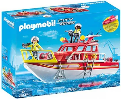 Immagine prodotto di PLAYMOBIL City Action 70147 Barca dei pompieri, Età 4+