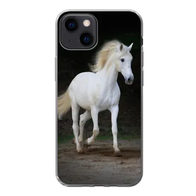 Produktbild von MuchoWow® Handyhülle Schutzhülle Hülle für iPhone 13 mini Pferde - Sand - Dunkel Silikon Softcase Handy Hülle - Softcase