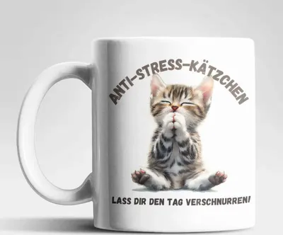 Produktbild von Anti Stress Baby Katze Kätzchen Kaffeetasse Teetasse Tasse Geschenkidee 325 ml
