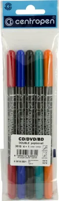 Obrázek produktu pro Popisovač Centropen 3616 na CD / DVD / BD permanentní -  sada 4 + 1