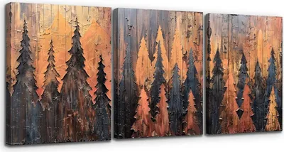 Obrázok produktu pre Akvarel Lesné plátno Obrazy Set - Príroda Krajina Nástenné umenie Obývacia izba 30cm x 40cm x 3