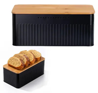 Productafbeelding van Omgoods - 2-in-1 Broodtrommel met Snijplank en Bamboedeksel