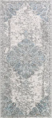 Produktbild von Tapiso Teppichläufer VALLEY Modern Blau Schlafzimmer 100 x 300 cm