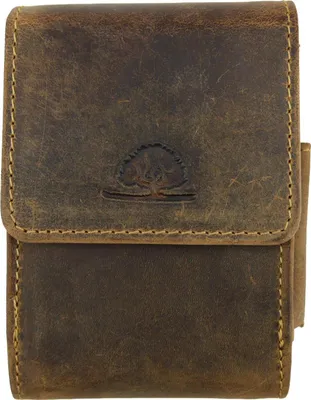 Produktbild von Greenburry Zigarettenetui für Big Box Leder braun VINTAGE Zigarettenbox mit Feuerzeuglasche Zigarettenschachtel-Etui 1643A-25